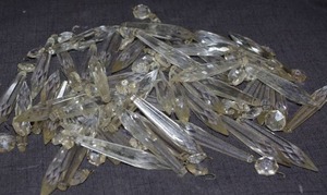 lot 227 image: Antique chandelier crystal prisms