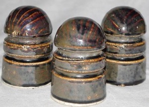lot 230 image: 3 Vintage ceramic pole insulators