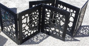 lot 235 image: Black wooden freestanding folding pet gates (2)
