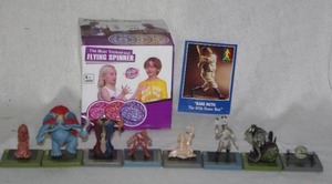 lot 279 image: Collectible miniatures from Dreamblade game, flying spinner and Babe Ruth card