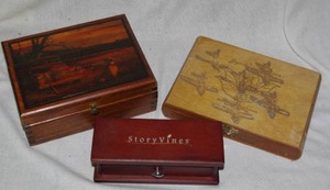 lot 280 image: Vintage collectible wooden boxes