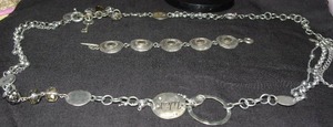 lot 287 image: Chico metal belt and bracelet