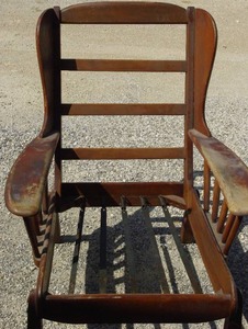 lot 300 image: Antique wooden chair frame sanded and ready for refinishing