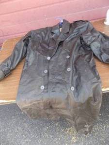 lot 114 image: Phases brand Black leather Long jacket coat size XL