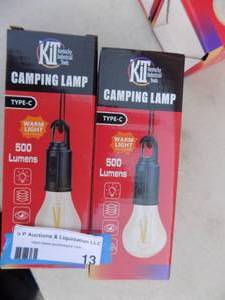 lot 13 image: Camping Lights by KIT 500 Lumen C type NIB x2