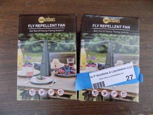 lot 27 image: Cams Outdoor  Fly Repellent fan NIB x .2