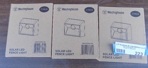 lot 223 image: Solar LED fence lights x 3 NIB