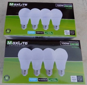 lot 19 image: MAX lite 100W 13W  LED Bulbs  4 per pack  2 boxes