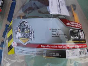 lot 46 image: Work Horse pivoting ratchet face shield NIB x 2