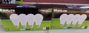 lot 270 image: MAXLITE 100W13W LED LIGHT  BULBS - 4 PER BOX  QTY 2 BOXES