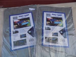 lot 23 image: Poly tarp 6x8 feet   QTY 2 NIB