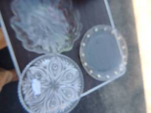 lot 66 image: GLASS PLATTERS - ORNATE