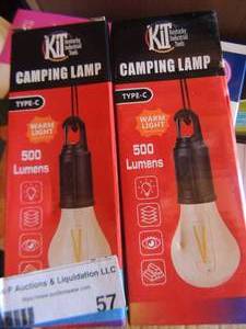 lot 57 image: KENTUCKY INDUSTRIAL TOOL - CAMP LIGHT  500 LUMEN  TYPE C  QTY 2