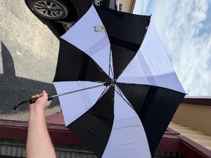 lot 224 image: LARGE BLACK WHITE UMBRELLA - W BAG NEW BY GOGO