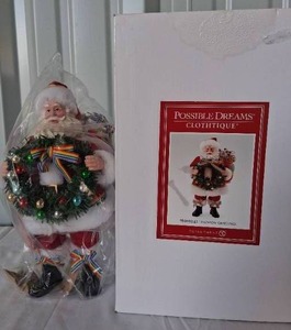 lot 34 image: Dept. 56 Possible Dreams Rainbow Greetings Santa Statue #6010242