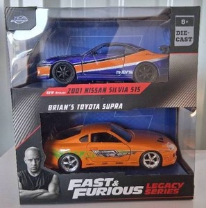 lot 89 image: Fast & Furious 132 Scale Legacy Series 2001 Nissan Silvia S15 & Brians Toyota Supra