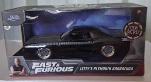 lot 106 image: Fast & Furious 132 Scale Lettys Plymouth Barracuda