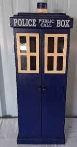 lot 132 image: Dr. Who Wooden Police Call Box--31x8x11