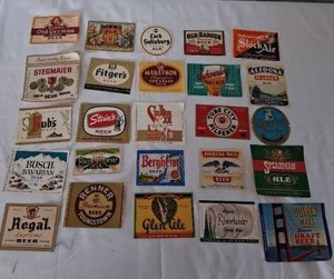 lot 135 image: Big Selection of Vintage Beer Bottle Labels