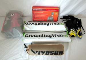 lot 526 image: Grounding Well body grounding mats, Body comfort heat pack, and more as shown