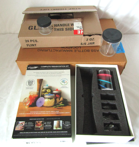 lot 530 image: Masontops fermentation kit (Incomplete), assorted glass jars with lids