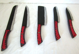 lot 577 image: NEW genuine Damascus steel blade kitchen cutlery knives (Bid is times the quantity of 5)
