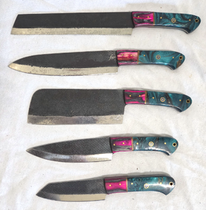 lot 567 image: NEW genuine Damascus steel blade kitchen cutlery knives (Bid is times the quantity of 5)
