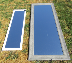 lot 610 image: Mainstays framed wall mirror 14 x 50, Large framed wall mirror