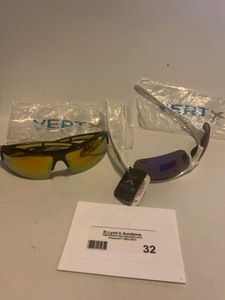lot 32 image: LOT #32  2 PAIRS VERTX SPORT  TACTICAL SUNGLASSES  MIRRORED LENSES