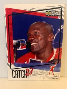lot 47 image: MICHAEL JORDAN UPPER DECK COLLECTORS CHOICE CATCH 23  CHICAGO BULLS  INSERT CARD