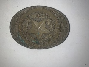 lot 65 image: TONY LAMA TEXAS STATE SERIES SOLID BRASS BELT BUCKLE