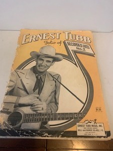 lot 106 image: VINTAGE ERNEST TUBB FOLIO OF RECORDED HITS NO. 2 COUNTRY MUSIC SONGBOOK  ORIGINAL $1.25 PRICE