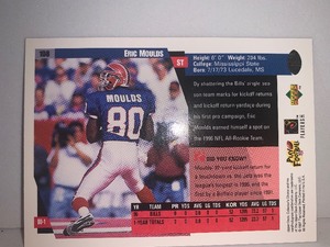 lot 244 image: ERIC MOULDS BUFFALO BILLS #80  1997 UPPER DECK COLLECTORS CHOICE FOOTBALL CARD #108