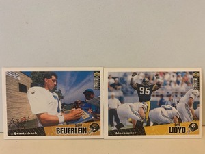 lot 237 image: 2-CARD JACKSONVILLE JAGUARS FOOTBALL CARD LOT  STEVE BEUERLEIN & GREG LLOYD  UPPER DECK COLLECTORS CHOICE