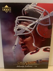 lot 231 image: CHUCK SMITH ATLANTA FALCONS DEFENSIVE END  UPPER DECK FOOTBALL CARD