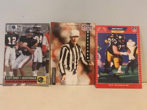 lot 229 image: 3-CARD PRO SET FOOTBALL CARD LOT  SCOTT ERNEY, GORDON McCARTER & CRAIG WOLFLEY