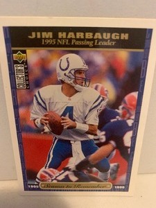 lot 216 image: 1996 COLLECTORS CHOICE JIM HARBAUGH #59  SEASON TO REMEMBER