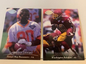 lot 234 image: 2-CARD NFL FOOTBALL CARD LOT  LAWRENCE DAWSEY BUCCANEERS & REGGIE BROOKS REDSKINS  UPPER DECK