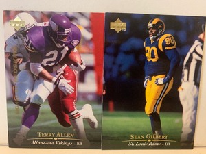 lot 138 image: 1997 UPPER DECK NFL FOOTBALL CARD LOT  TERRY ALLEN & SEAN GILBERT  VIKINGS  RAMS
