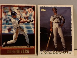 lot 123 image: 1997 TOPPS BASEBALL 2-CARD LOT  RUBN RIVERA NEW YORK YANKEES & BILL SPIERS MILWAUKEE BREWERS