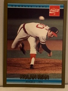 lot 130 image: 1992 DONRUSS COCA-COLA NOLAN RYAN CAREER SERIES #8 OF 26  ANGELS 1974  NO-HITTER #3