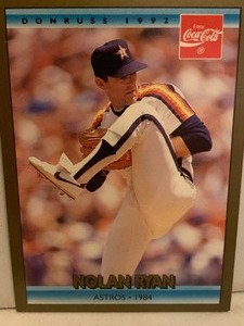 lot 133 image: 1992 DONRUSS COCA-COLA NOLAN RYAN CAREER SERIES #18 OF 26  HOUSTON ASTROS 1984