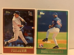 lot 148 image: 1997 TOPPS BASEBALL CARD LOT  PHIL NEVIN & UGUETH URBINA  TIGERS  EXPOS  2 CARDS