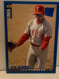 lot 152 image: 1995 UPPER DECK WILL CLARK #184  TEXAS RANGERS  6-TIME ALL-STAR BASEBALL CARD