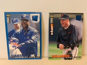 lot 167 image: UPPER DECK COLLECTORS CHOICE BASEBALL CARD LOT  JOE CARTER & MATT WILLIAMS ALL-STAR  BLUE JAYS  GIANTS  2 CARDS