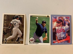lot 179 image: 1990 UPPER DECK BASEBALL CARD LOT  ALEX COLE & JEFF REED  PADRES  REDS  2 CARDS