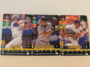 lot 186 image: 1995 DONRUSS BASEBALL CARD LOT  JEFF KENT, SCOTT STAHOVIAK & JOHN FRANCO  METS  TWINS  3 CARDS