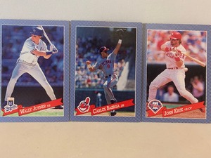 lot 187 image: 1993 HOSTESS BASEBALLS CARD LOT  WALLY JOYNER, CARLOS BAERGA & JOHN KRUK  3 CARDS