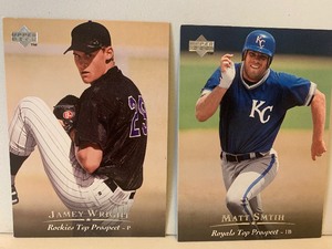 lot 188 image: UPPER DECK TOP PROSPECT BASEBALL CARD LOT  JAMEY WRIGHT & MATT SMITH  ROCKIES  ROYALS  2 CARDS