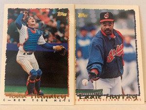 lot 192 image: 1995 TOPPS BASEBALL CARD LOT  EDDIE MURRAY & TODD HUNDLEY  HALL OF FAMER  2 CARDS